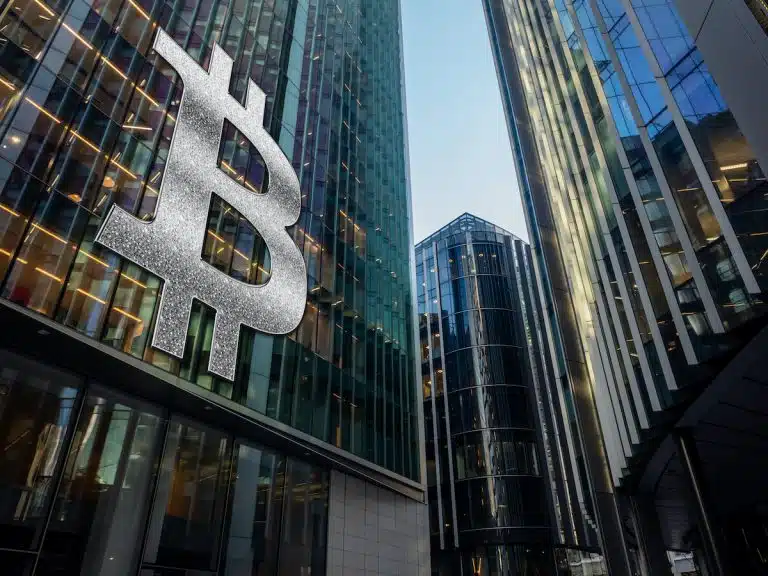 bitcoin bank fassade modern
