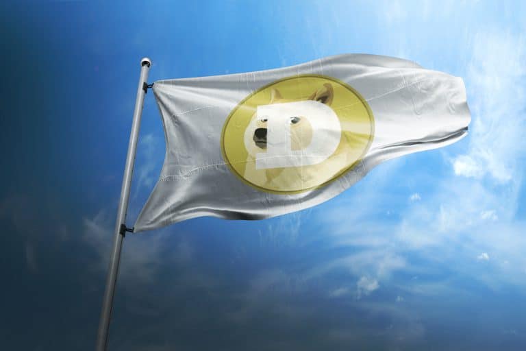 dogecoin flagge himmel